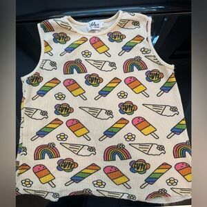 Lola + The Boys Cream Popsicle and Rainbow Tank Top